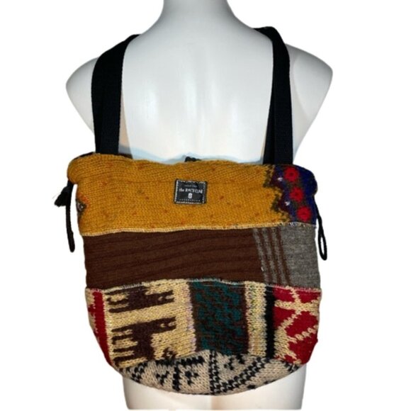 Boho Artistic Patchwork Sweater Bag – One-of-a-Kind Upcycled Susan Todd Tote - Picture 2 of 16